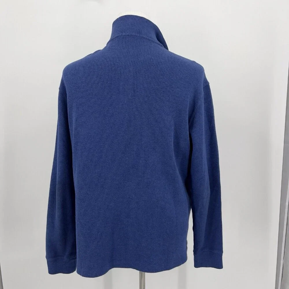 Polo Ralph Lauren Men's Pullover 1/4-Zip Sweater Blue Yellow Pony L Large - Picture 4 of 6